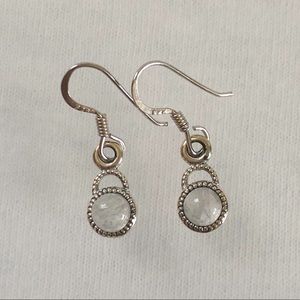 925 Sterling Silver Petite Moonstone Earrings